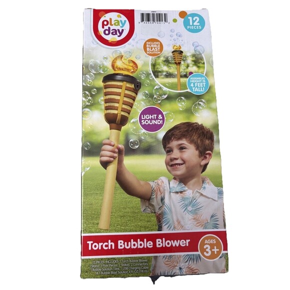 Play Day Torch Bubble Blower with Lights and Music Children Ages 3+ - Picture 3 of 4